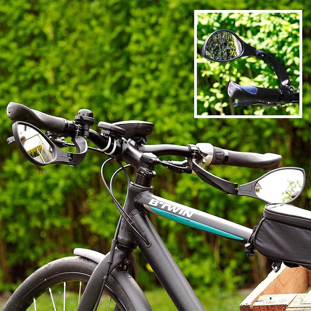 Fietsachteruitkijkspiegel rechts, 360 graden inklapbaar en draaibaar, universele achteruitkijkspiegel voor fiets/e-bike/mountainbike met vervormingsvrij zicht, eenvoudige montage