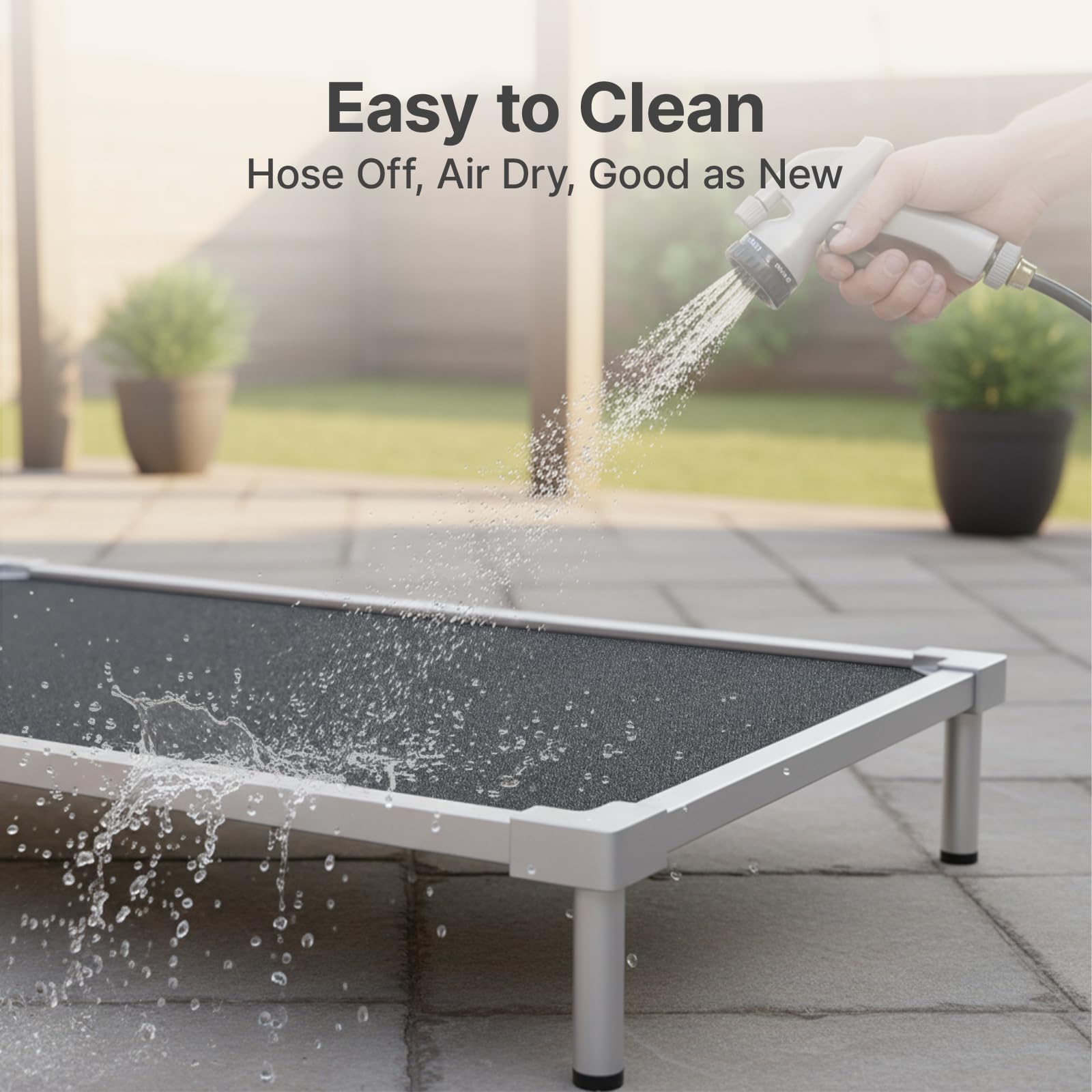 Pronest Elevated Dog Beds Large Sized Dog, Chew Proof Aluminum Alloy Heavy Duty Dogs Supplies Cooling Raised Pet Cot Indestructible with Anti-Rust Washable Assembly for Crate Outdoor-48.4"x 32.7" x 7" - image 7