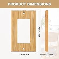 Vista 2 de Pinkunn 10 piezas de placa de interruptor de luz de madera maciza, cubiertas de salida de madera de bambú, placa decorativa de pared para el hogar