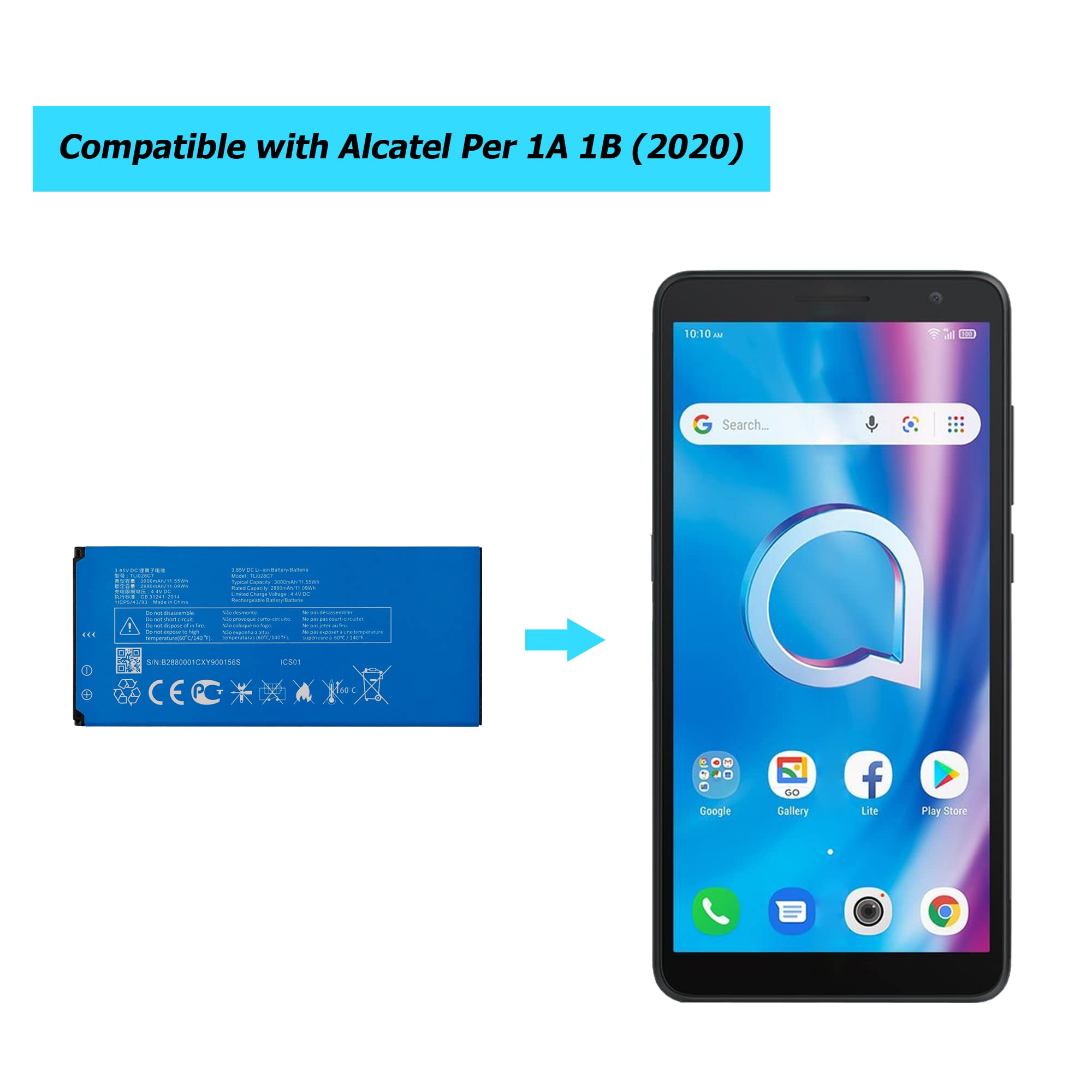 ALCATEL BATTERIA ORIGINAL CAB31P0000C1 LITIO 1000mAh PER OT-918 OT-918D OT-983