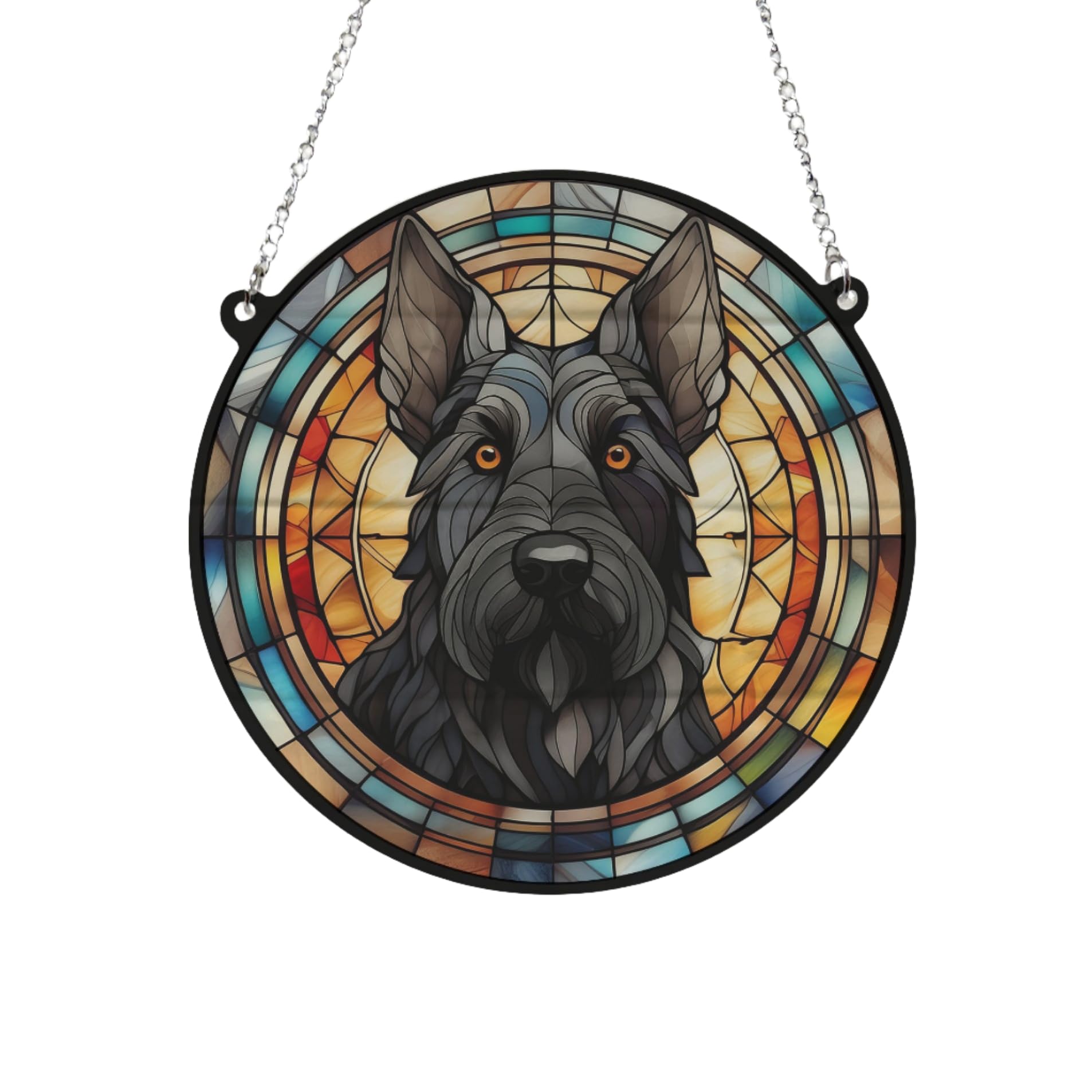 Scottish Terrier Stained Glass Effect Suncatcher Gift for Dog Lovers - 19cm