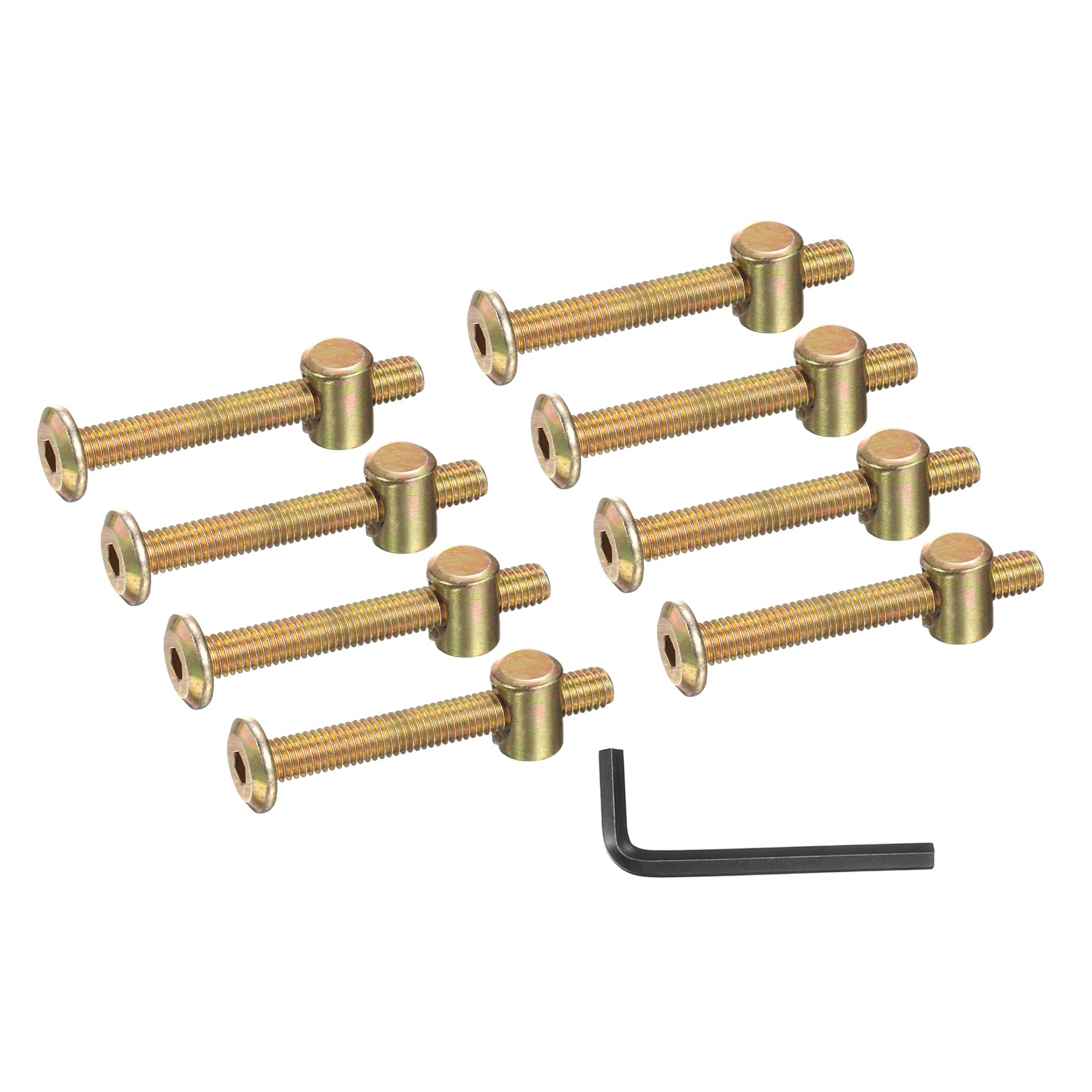 PATIKIL 8 Set Bunk Bed Bolts and Nuts Kit, M6x50mm Furniture Bolts Hex Drive Socket Cap Hardware Replacement for Beds Headboards Chairs