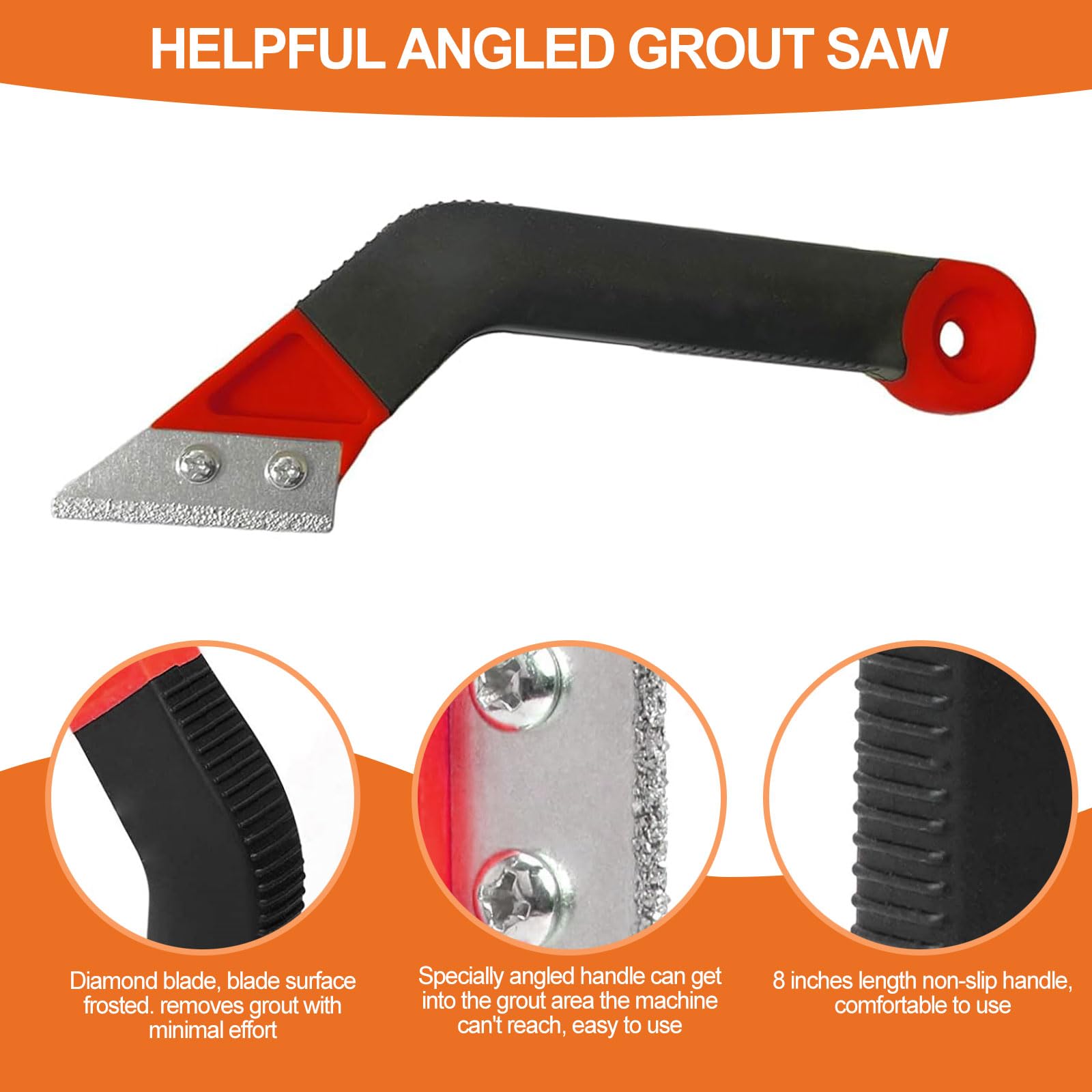 10 Pcs Grout Remover Tools, Grout Removal Tool, Tile Grout Remover with 5 Pieces Extra Replacement Accessories and 2 Hand Saw Angled Grout Rake and 1 Pcs brush - Image 3