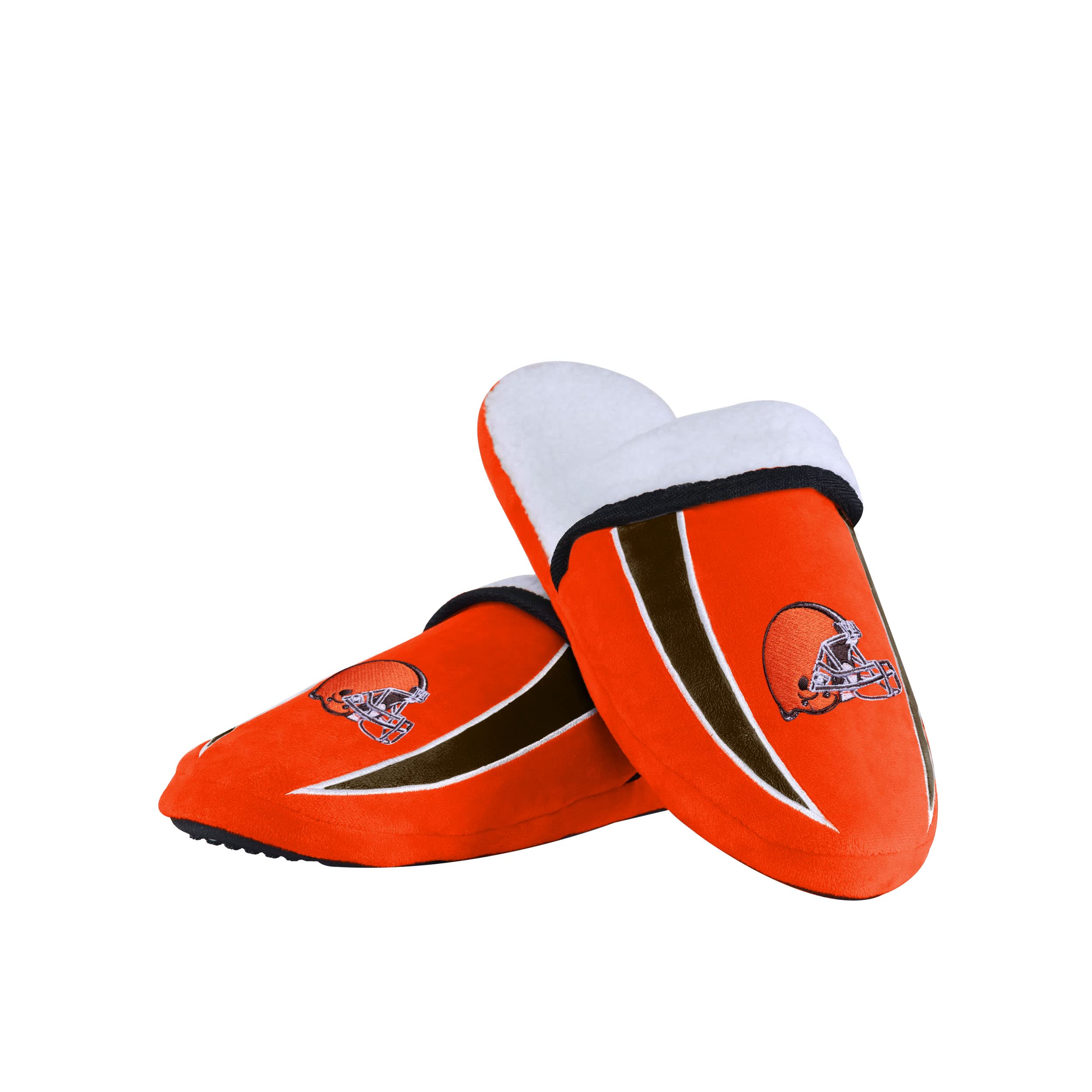 FOCO Cleveland Browns NFL Mens Sherpa Slide Slippers - L