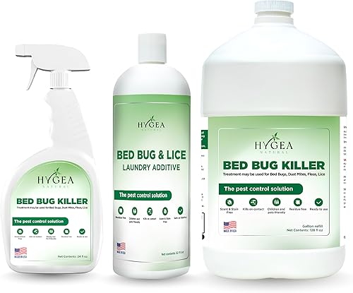 Hygea Natural Paquete combinado de exterminador, tratamiento no tóxico, erradicador natural de insectos y piojos, incluye spray para chinches de 24