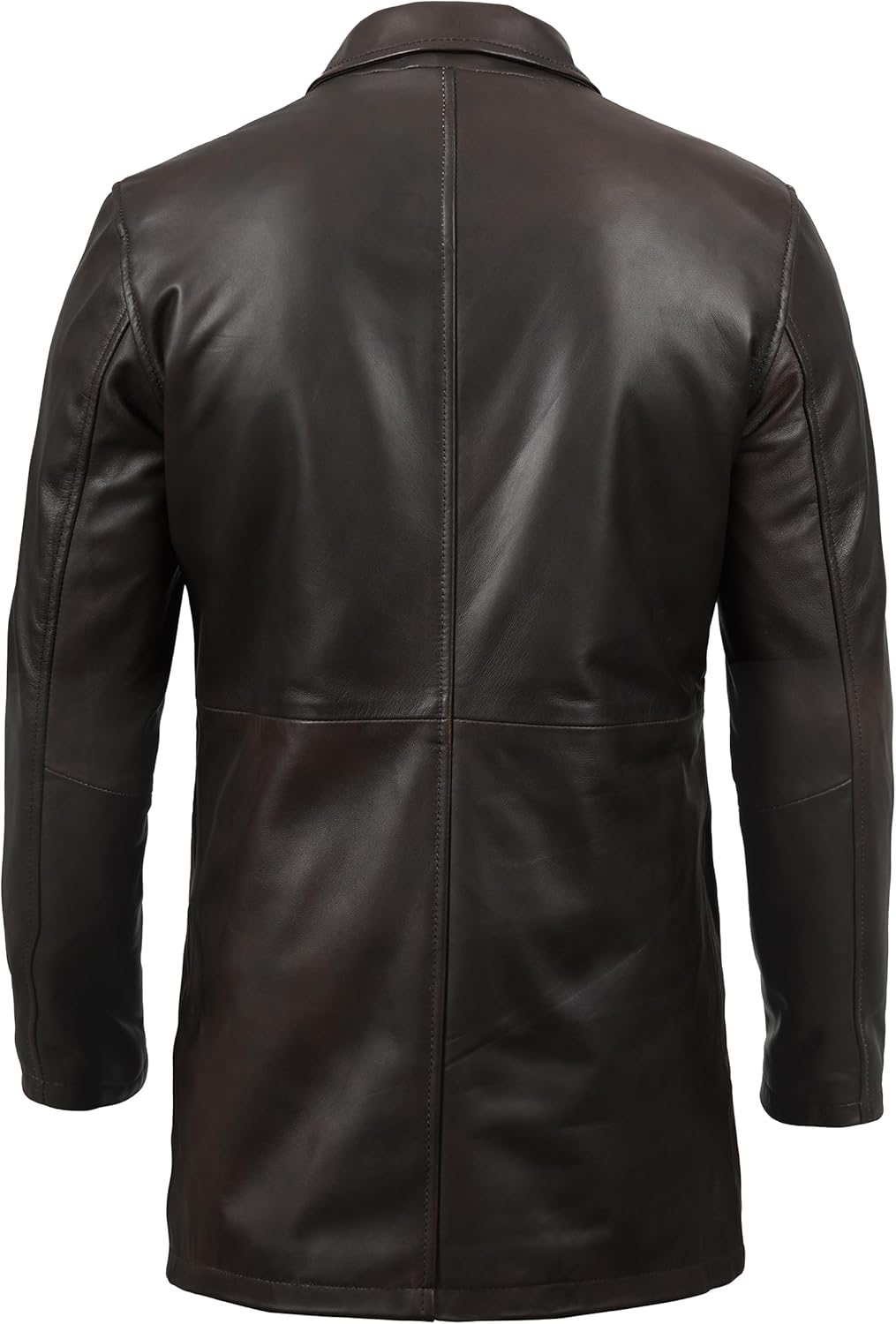 Decrum Leather Coat Men - Car Coat Style Real Lambskin Leather Men Winter Jacket - Image 5