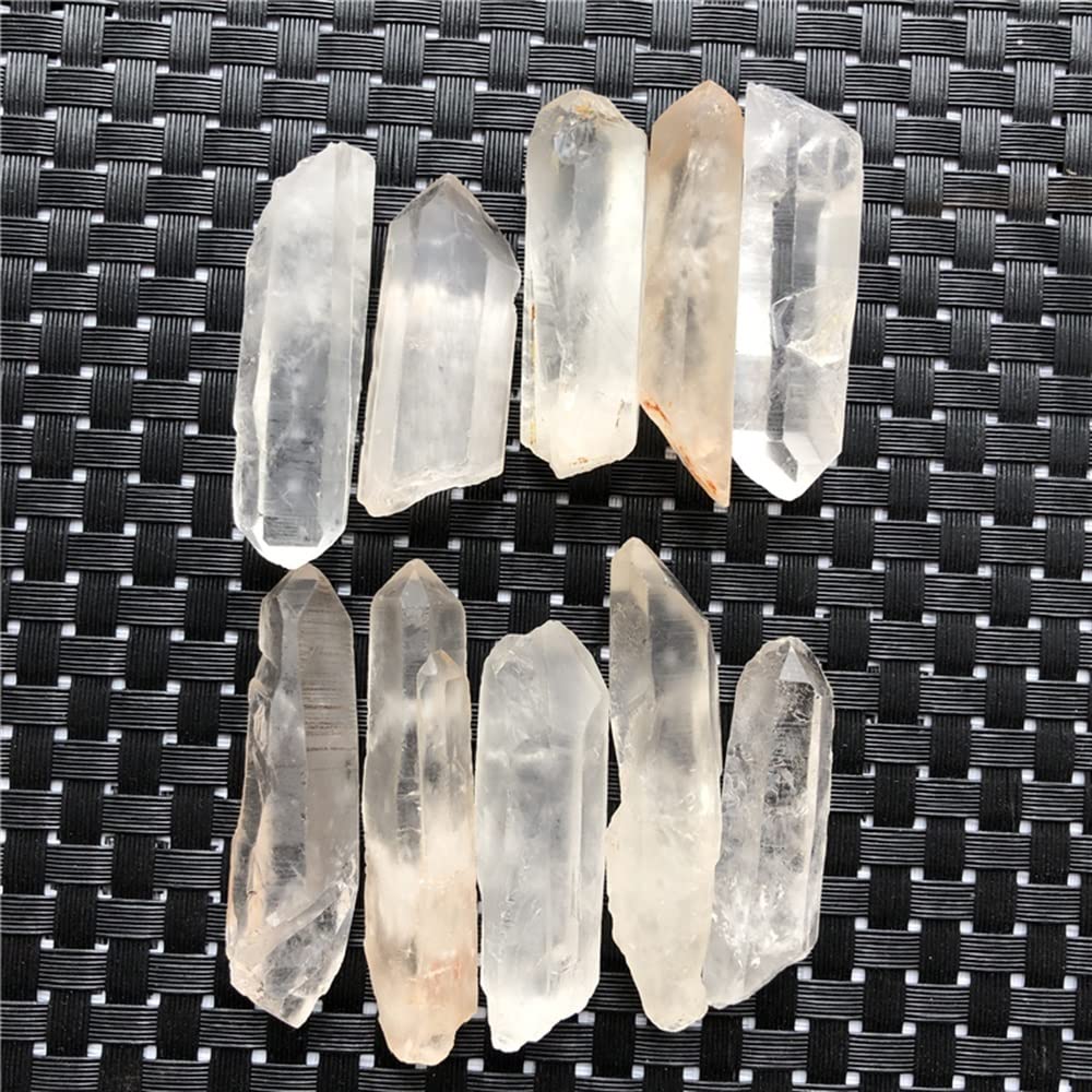 Home 10 Uds Cristal de Cuarzo Transparente Natural Punto Reiki lemurian Cuarzo Cristal Stick xiaguolingsm