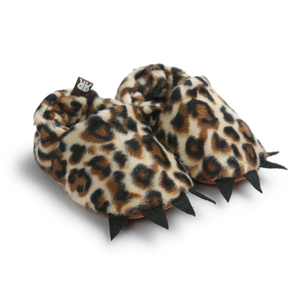 Baby Boys Girls Bear PAW Animal Slipper Boots Toddler Infant Crib Shoes First Walking Prewalker Shoes, Anti-Slip Soft Sole Sneaker, Plush Furry House Slippers for 12-18 Months (Leopard)