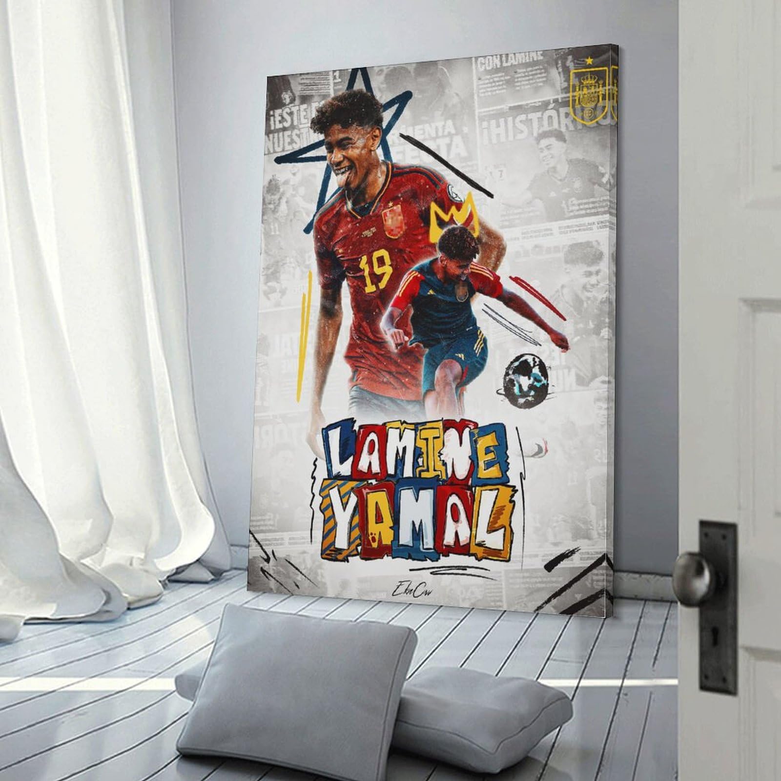 ZXHJDS Lamine Yamal Poster Imperméable - Décoration Murale Pour Salon