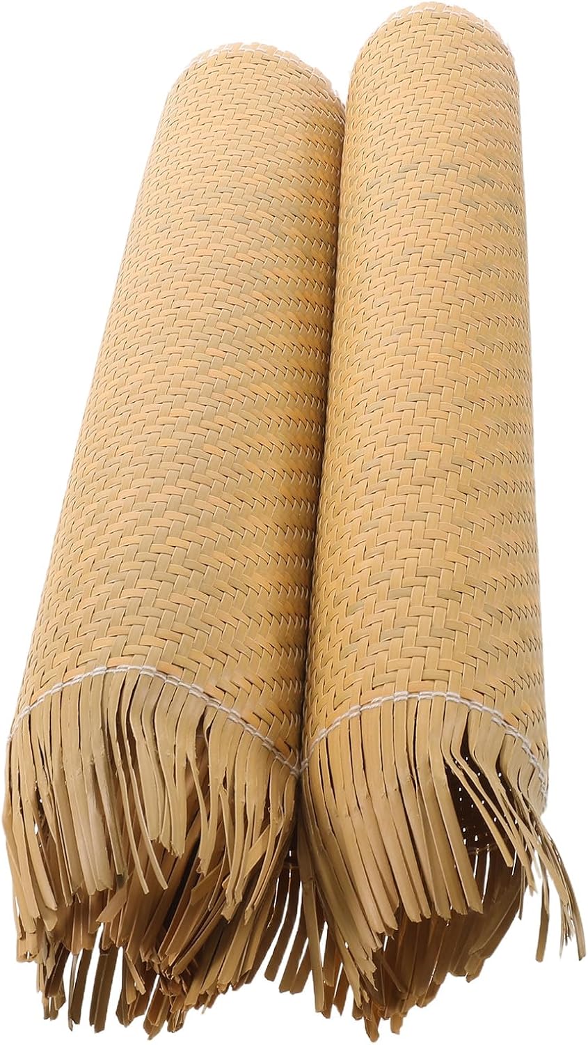 SOESFOUFU 1 Roll V Shape Imitation Rattan Webbing Roll - 3.28" Long Woven Mesh Cane Rattan Material Sheet for Furniture Chair Cabinet Ceiling Bed Basket Door