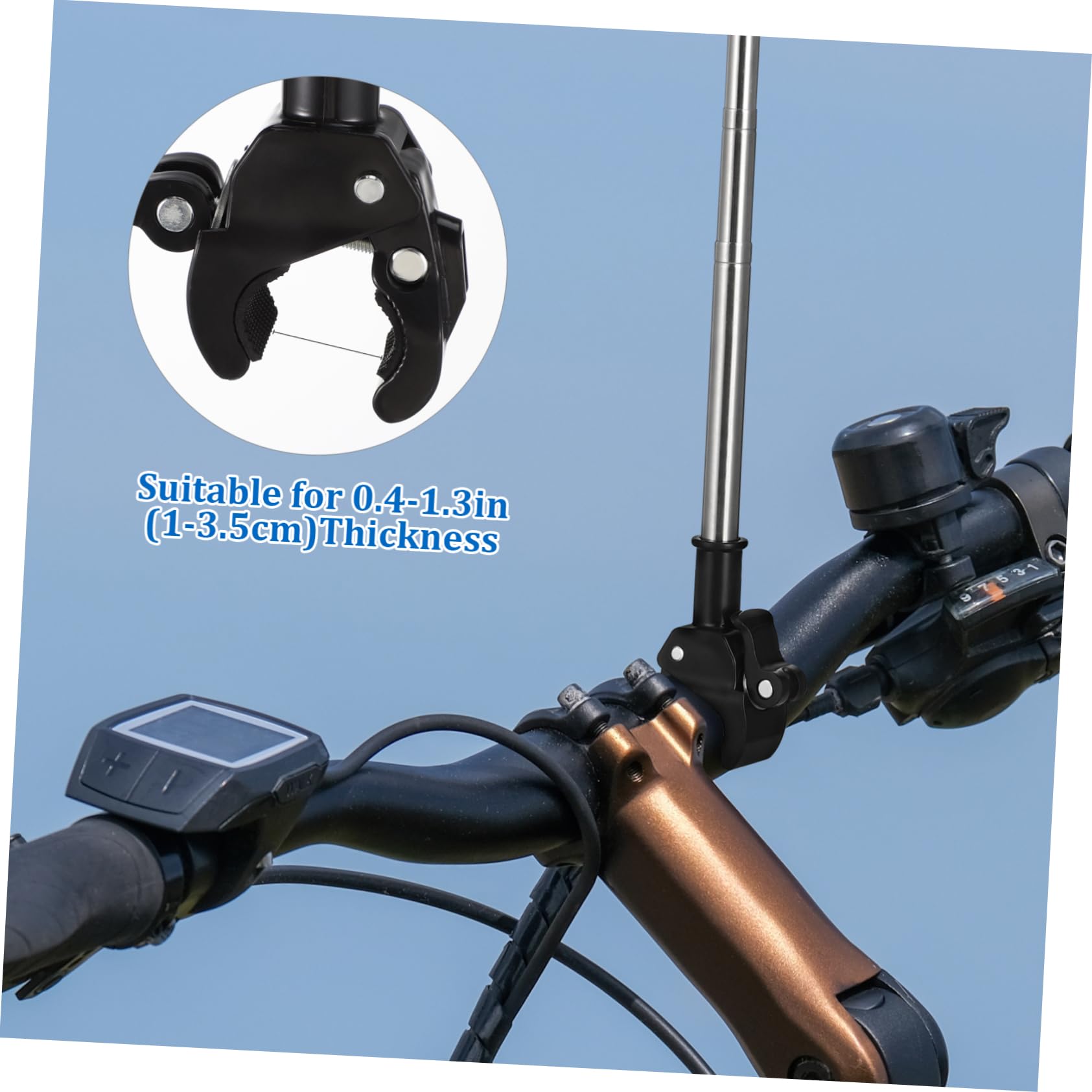 Amosfun 2 Series Asta De Bandera del Vehículo Bandera De Motocicleta Asta De Bandera Extensible Asta De Bandera De Montaje En Bicicleta Asta De Bandera De Seguridad del Manillar 2 Piezas*2