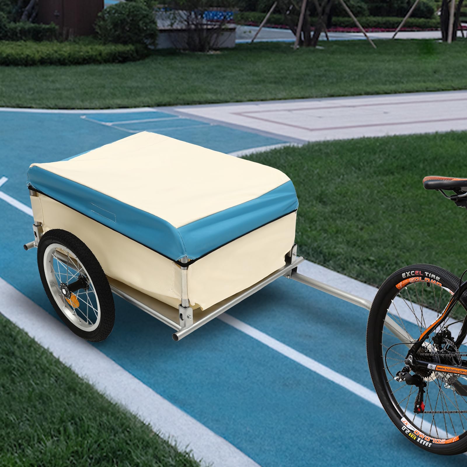 Remolque de carga para bicicleta, plegable, de aluminio, 52 x 69 x 27 cm, con capacidad de carga de 50 kg