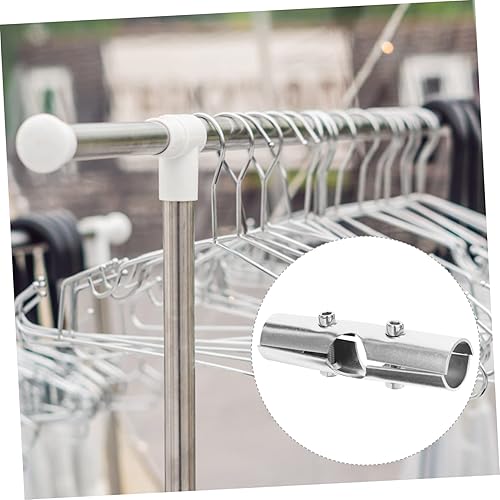 Miniatura 3 de HOMSFOU 8 Sets Closet Rod Bracket Stainless Steel Shelves Socket Curtains Rods Repisas Connector Fitting for Closet Rod Closet Pole Fittings Jackbox