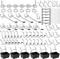 Vista 11 de Surtido de ganchos para tablero de clavijas, para organizar varias herramientas, con cubos de tablero perforado, 165 unidades, 80 de las cuales son