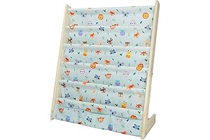 Kids Book Shelfs: 5 Tier Wooden Toy and Book Storage for Toddlers