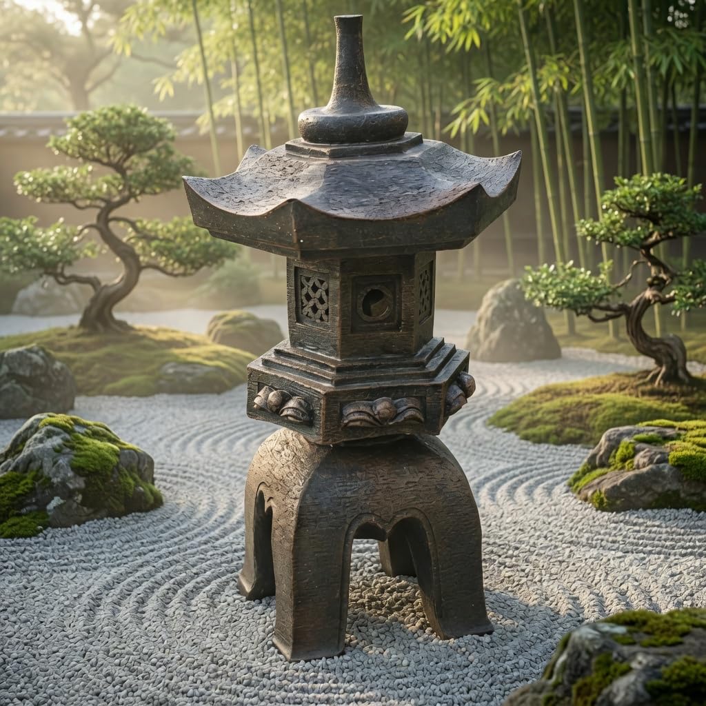 Amazon.com: Bellaa Japanese Pagoda Garden Statue - 17” Brown