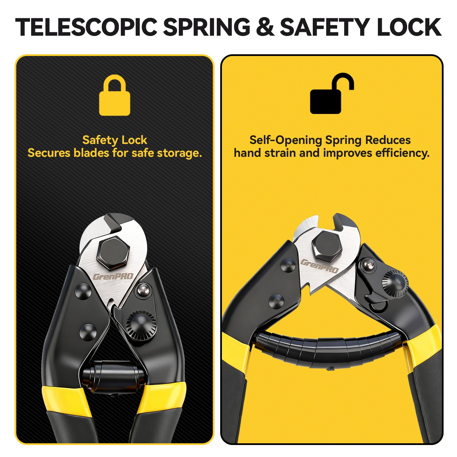 GRENPRO Cable Cutter - Heavy Duty Wire Rope Tool -6