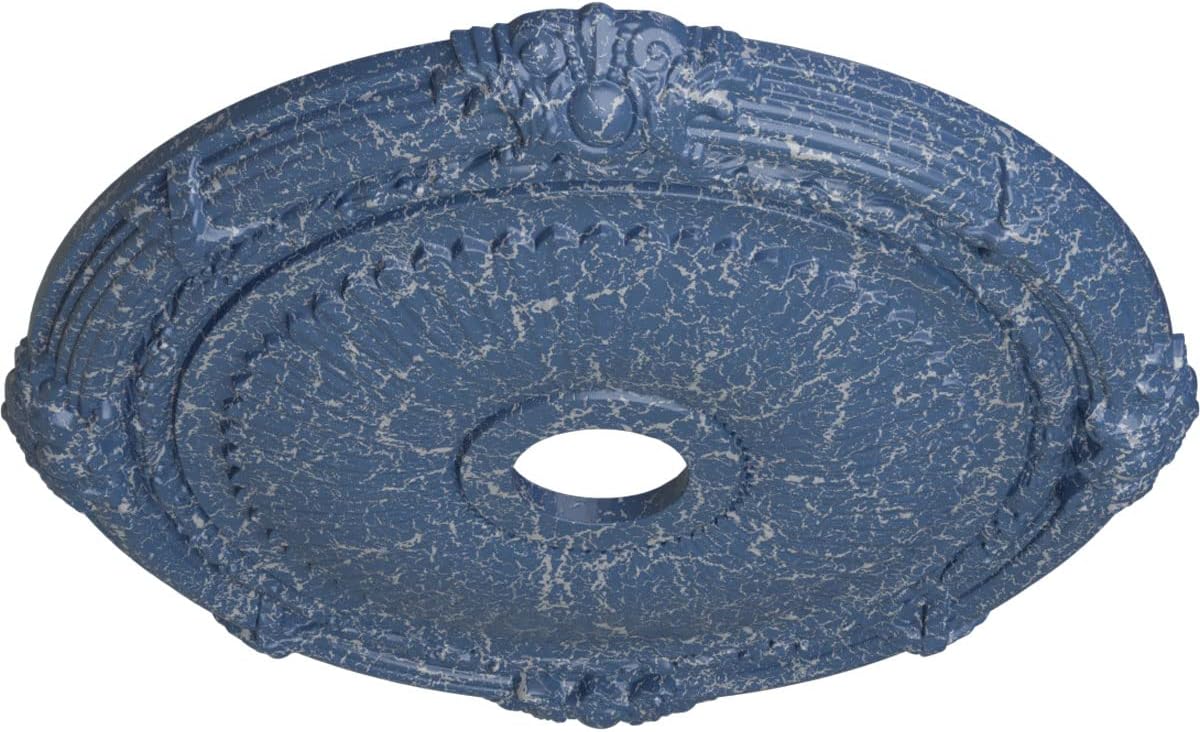 Ekena Millwork CM27HEAMC Heaton Ceiling Medallion 27 1/2"OD x 3 7/8"ID x 2 1/4"P (Fits Canopies up to 6 1/2") Hand-Painted Americana Crackle