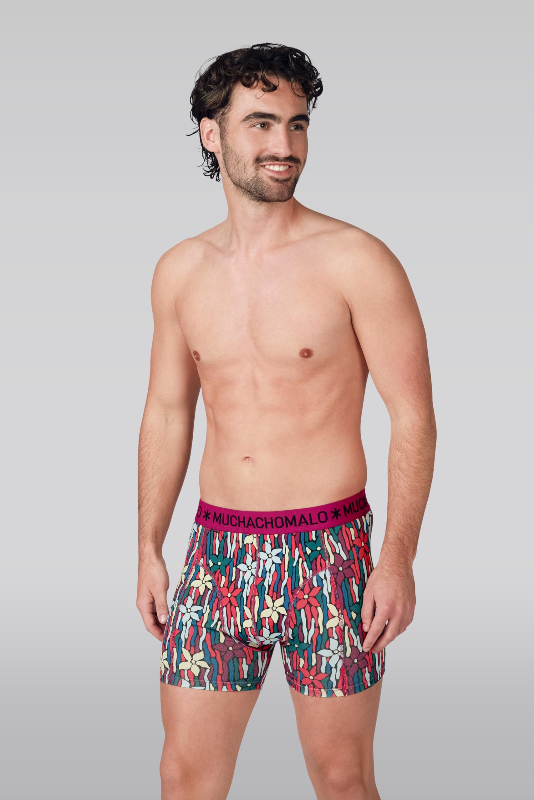 Muchachomalo Uomo Boxer 7-Pack, Fantasia, Cotone, Fascia Elastica