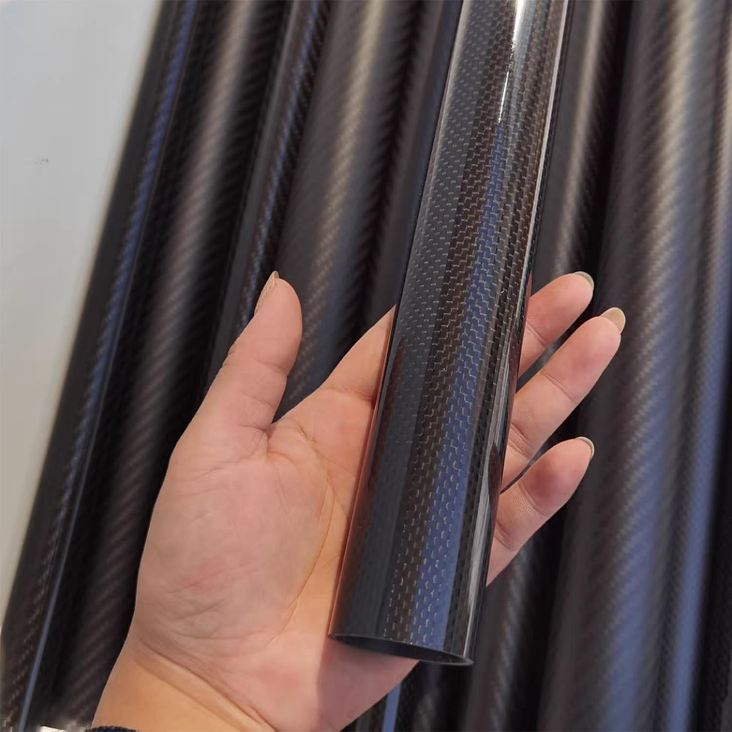 Rura z włókna węglowego, Rura z włókna węglowego 3K 1000 mm czarna OD 5-54 do dronów(49x47x1000mm)