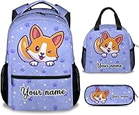 Vista 1 de Linda mochila Corgi, mochila escolar de 16 pulgadas con correas ajustables, duradera, ligera, mochila escolar