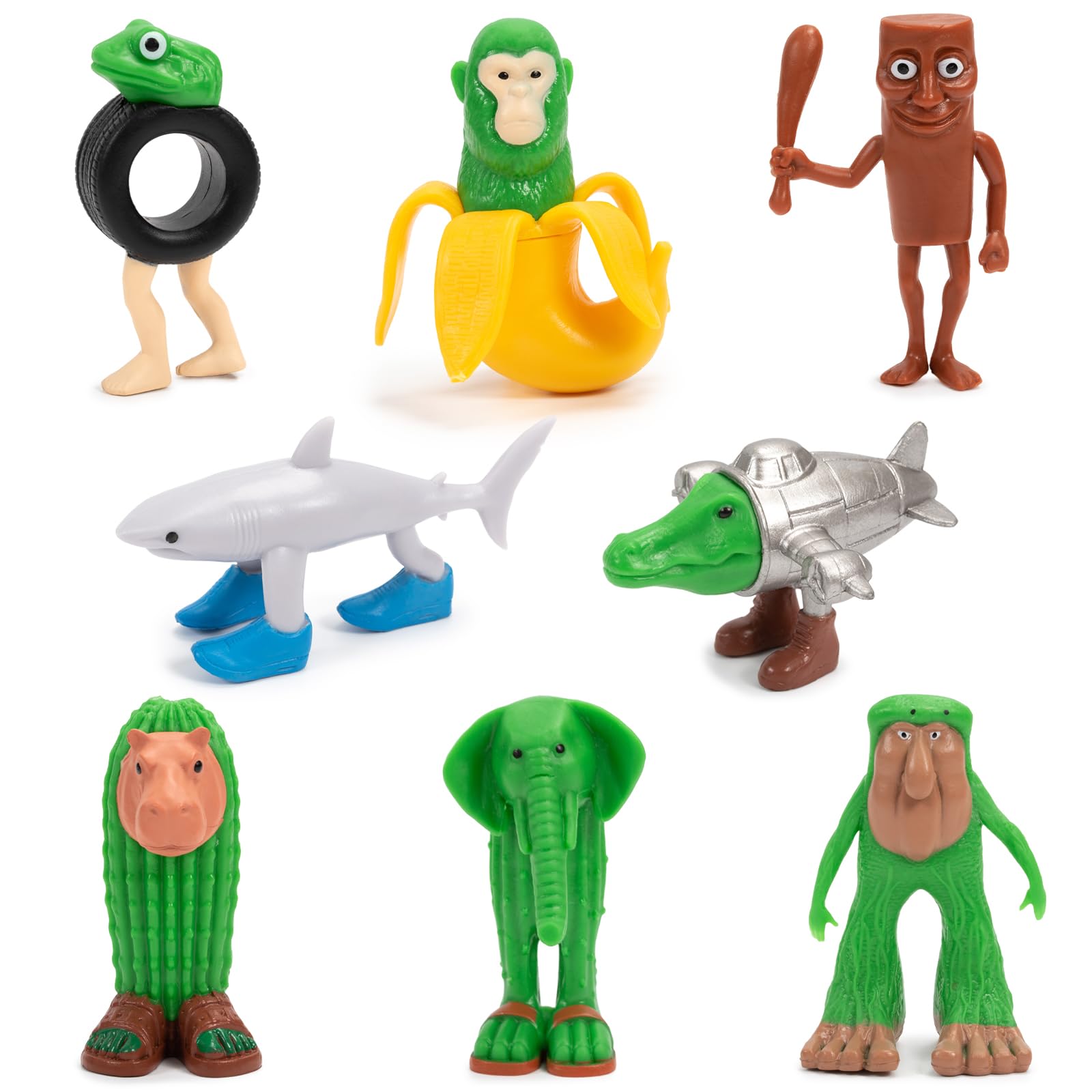 8 PCS Italian Brainrot Toys  Tung Tung Tung Sahur Figures Set, Funny Brainrot Action Figures, Tralalero Tralala Meme Desk Toys for Kids & Adults, Collectible Decor Gifts