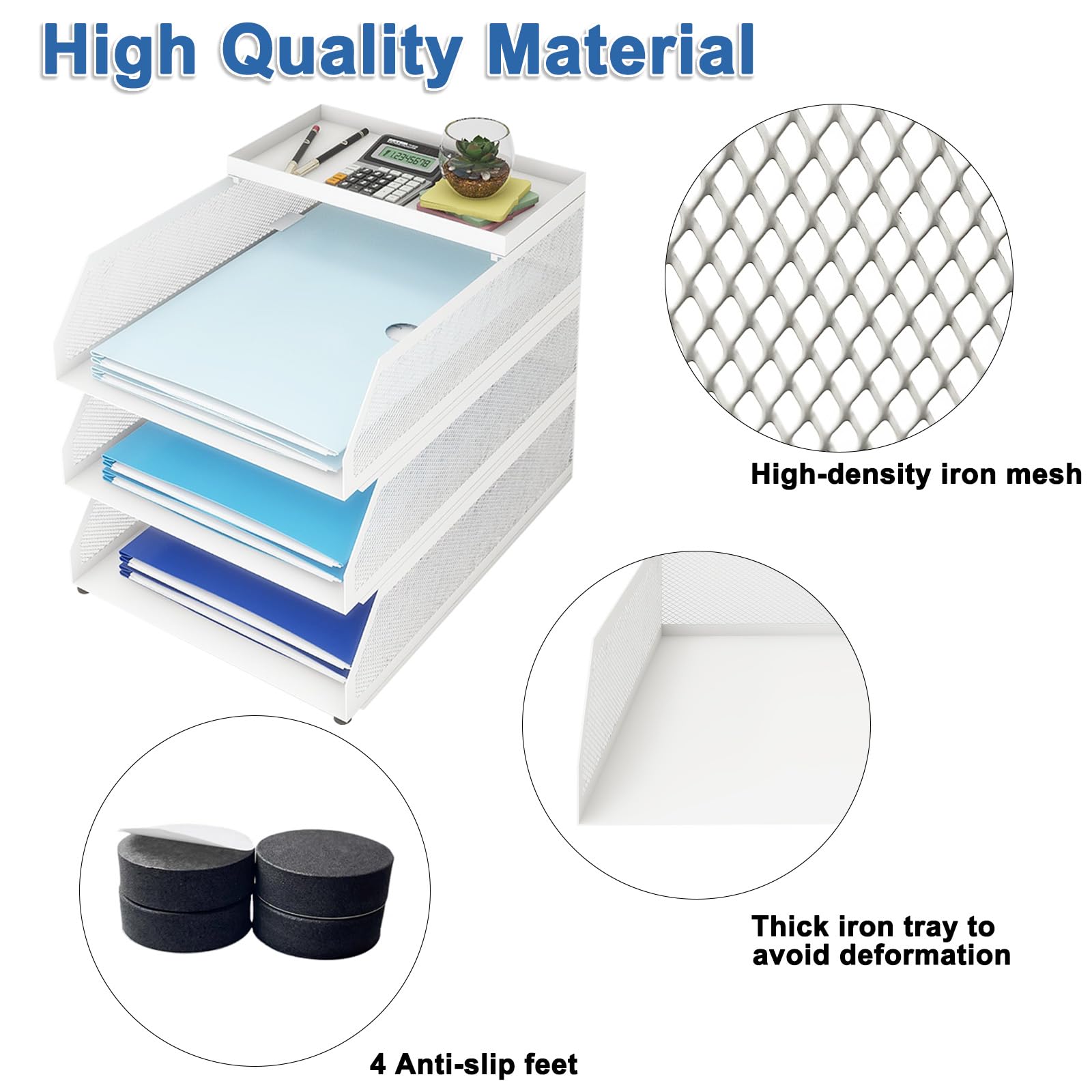 Snapklik.com : Natwind 3-Tier Stackable Paper Tray, Metal Mesh Desktop ...