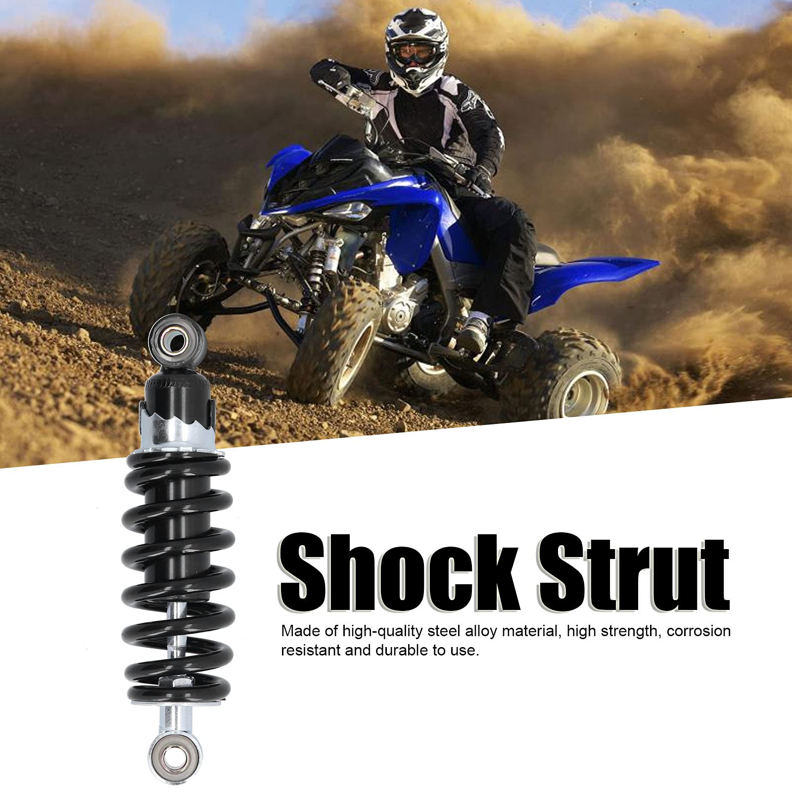 Ammortizzatore per Moto da 295 Mm, Ammortizzatore a Molla Regolabile KIMISS Ammortizzatore di Sospensione Posteriore per Dirt Pit Bike ATV QUAD Go Kart