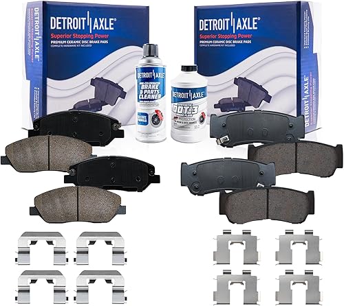 Miniatura 25 de Detroit Axle - Kit de freno para pastillas de freno de cerámica Ford Mustang Base GT 2000 2001 2002 2003 con repuesto de hardware delantero y trasero