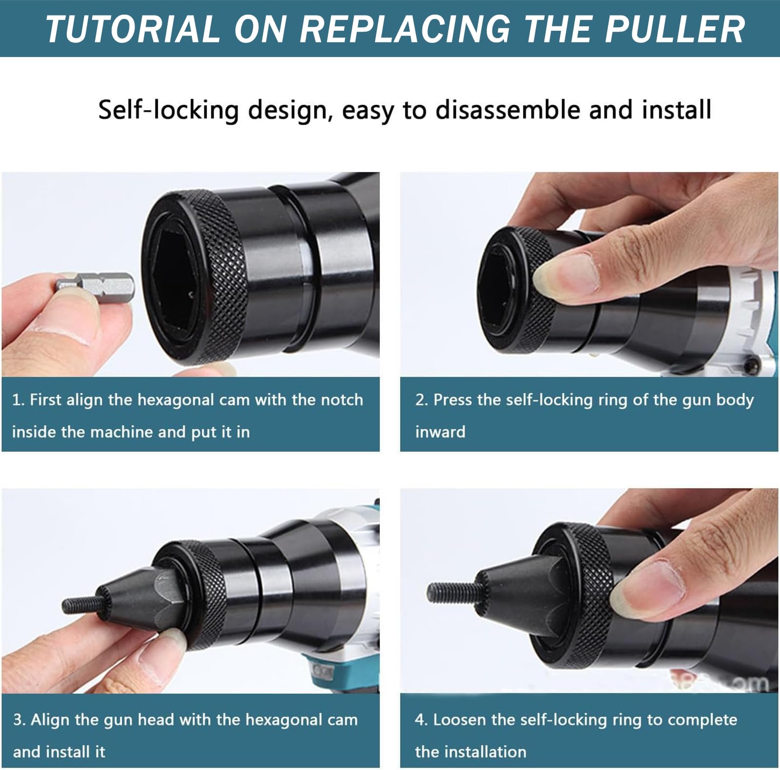 Remachadora inalámbrica portátil | Remachadora de Tuercas | para Tuercas M3 M4 M5 M6 M8 M10 M12 | Pistola de Tuerca Remache automática | para remachar sin Esfuerzo