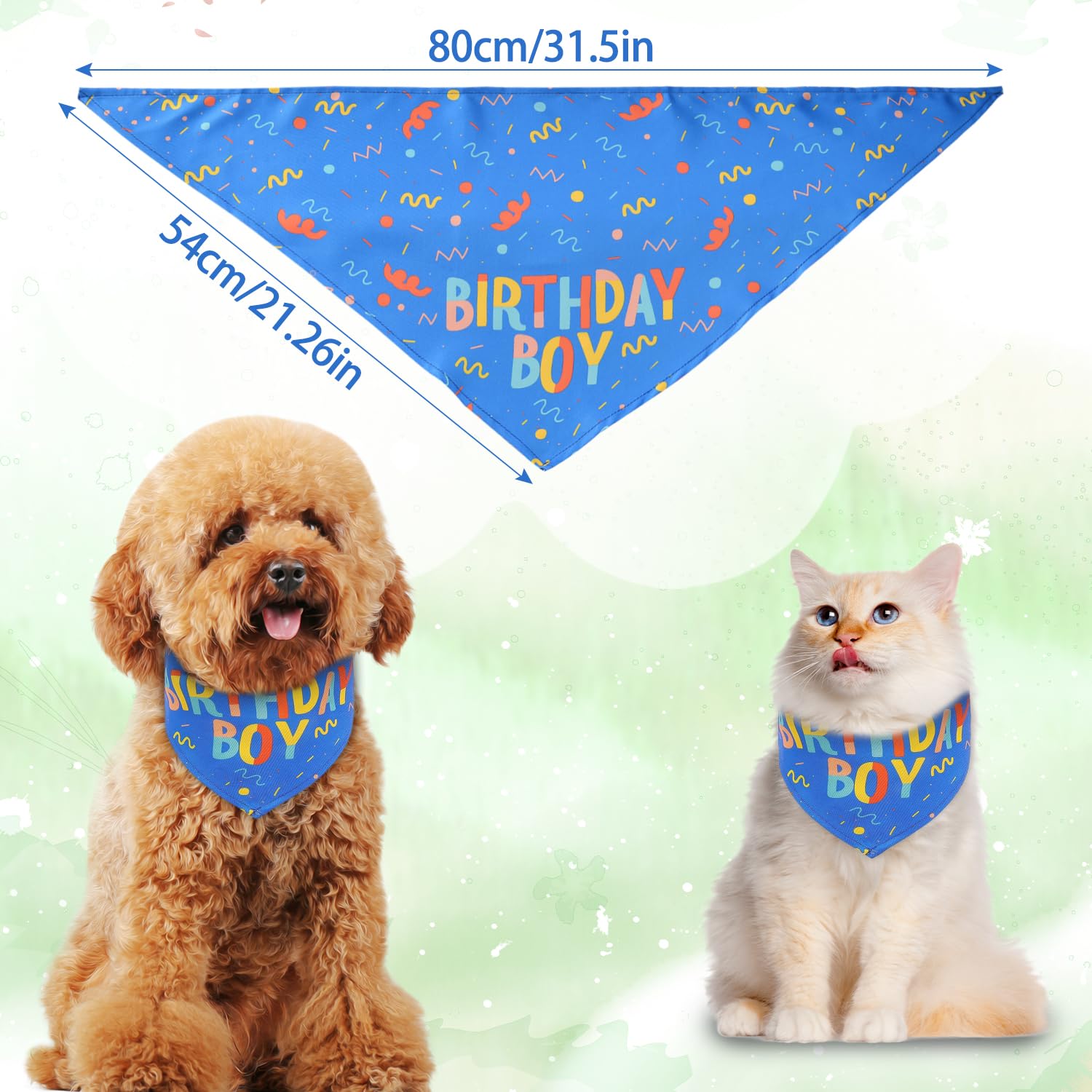 Bandana per Compleanno Cane Sciarpa Triangolare Cani Maschi Articoli Festa Animali Domestici (Blu)