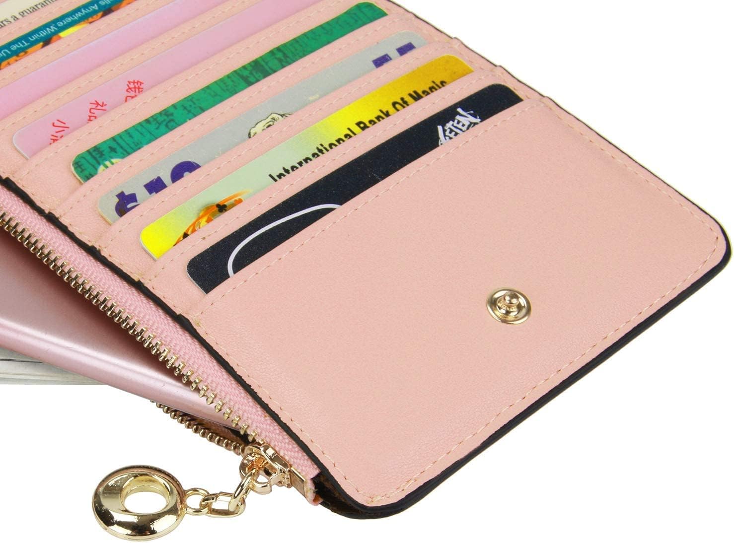 YALUXE Women's RFID Blocking Genuine Leather Wallets Cell Phone Pocket Card Holder Organizer Coin Purse with Zipper Pocket - Image 4