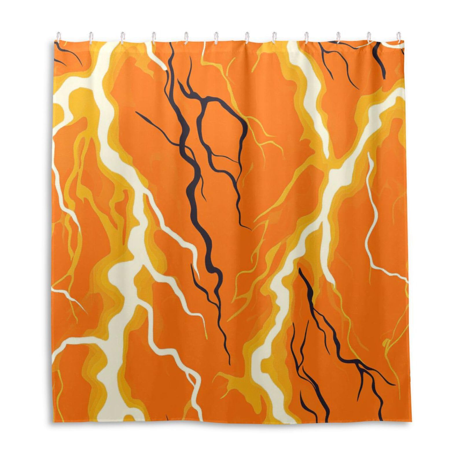Rideau de douche imperméable et résistant polyester orange clair anti-éclaboussures 168x183