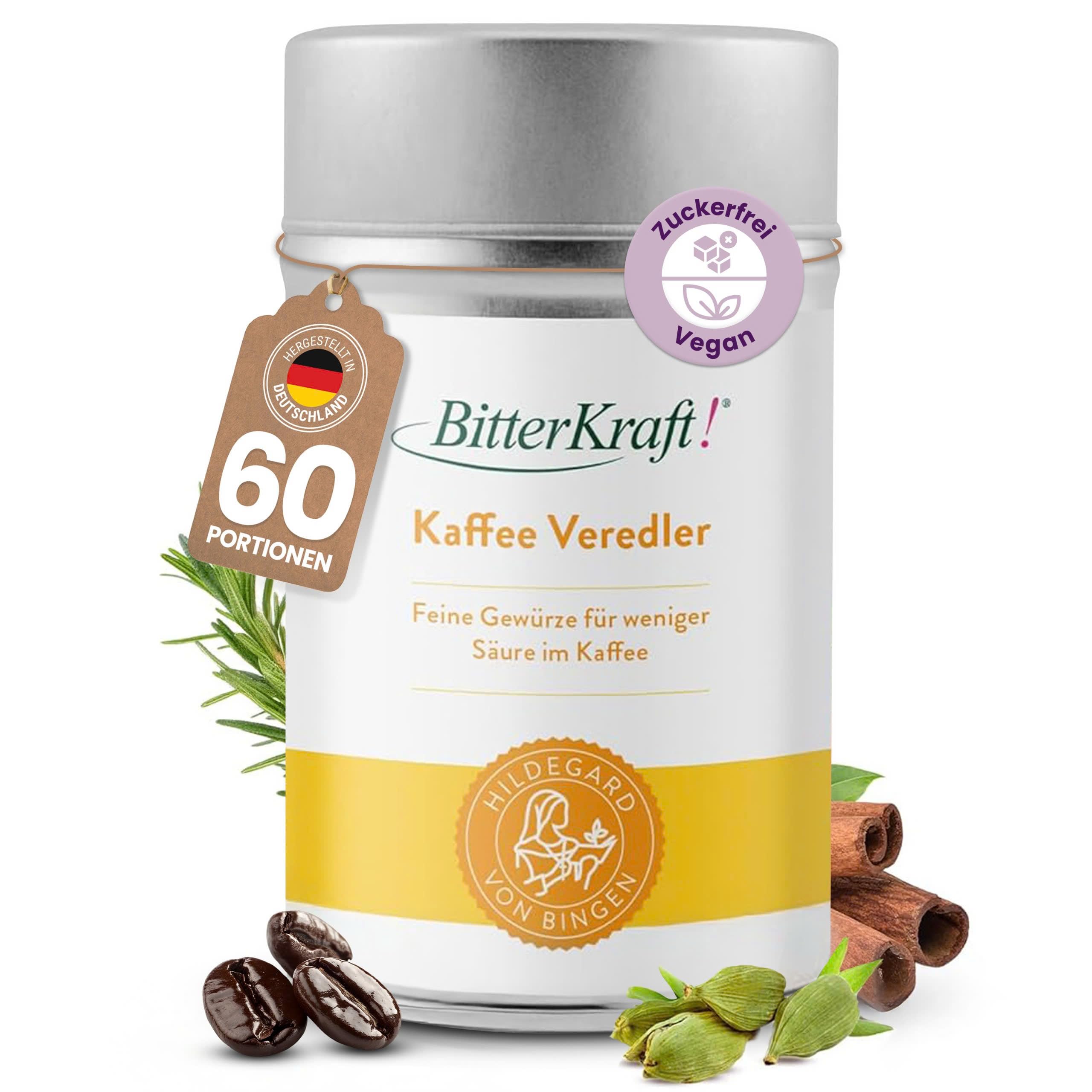 BitterKraft! Kaffee-Veredler 30 g – Zuckerfreies Kaffee-Gewürz nach Hildegard von Bingen – vegan & aromatisch – 100% Natur – Made in Germany