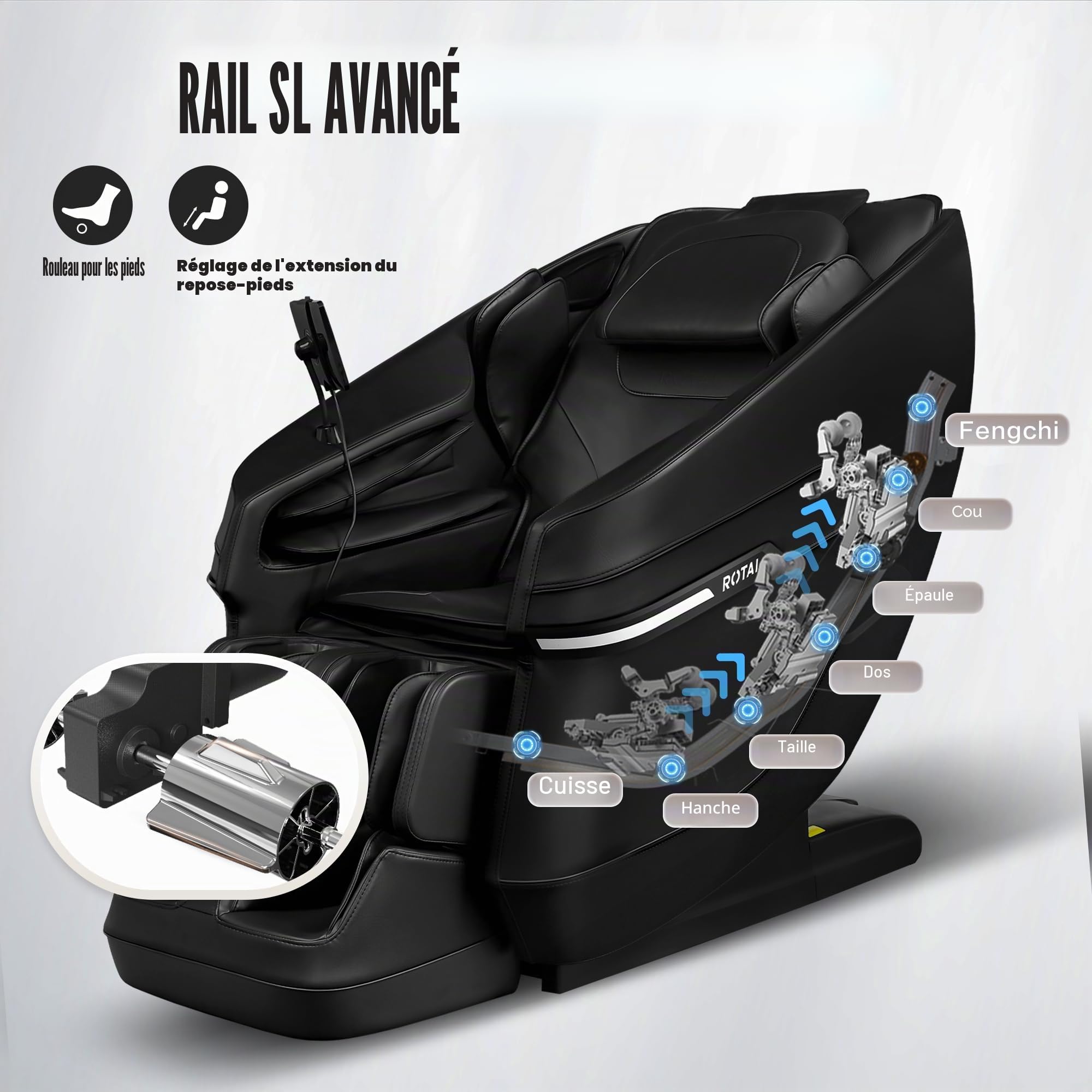 ROTAI Fauteuil de Massage 3D à gravité zéro pour la Maison Massage Complet du Corps