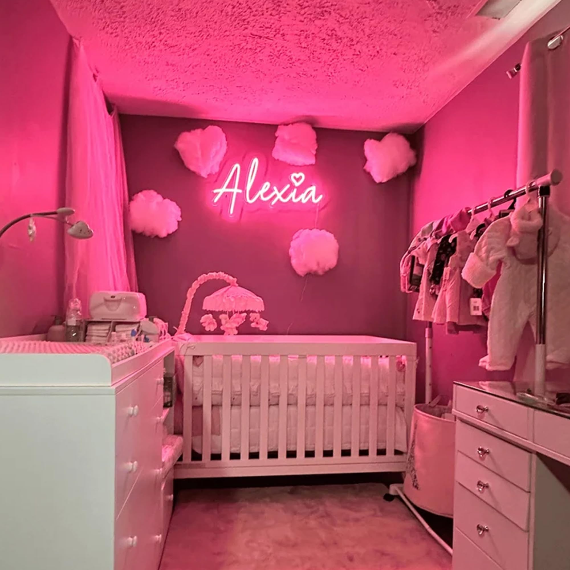 Insegna Al Neon Personalizzata Con LED - Decorazione Luminosa Per Parete - Scegli Colore, Testo E Dimensione (40-150cm)