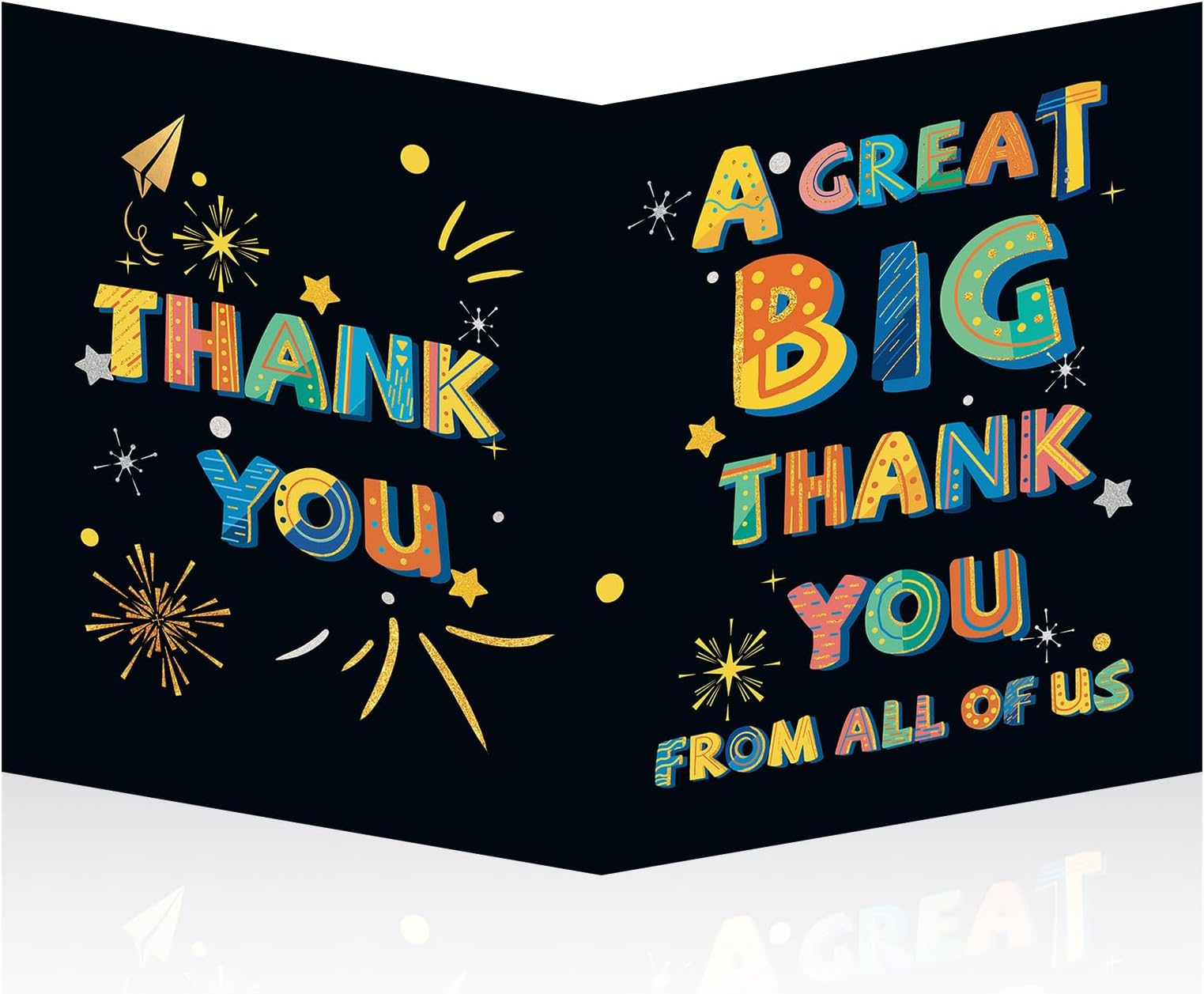 Black & Colorful Jumbo Thank You Card