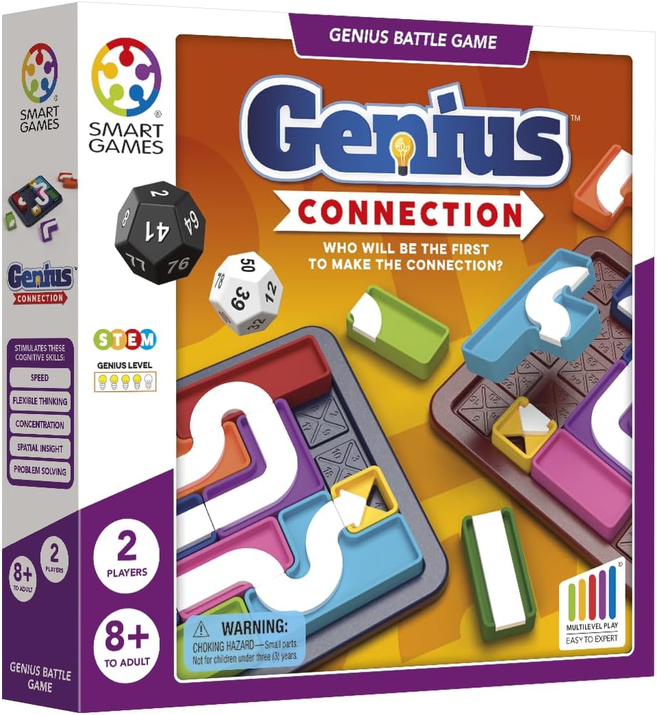 SmartGames Genius Connection STEM Logic Puzzle Game Spatial Reasoning Critical Thinking Strategy Ages 8+