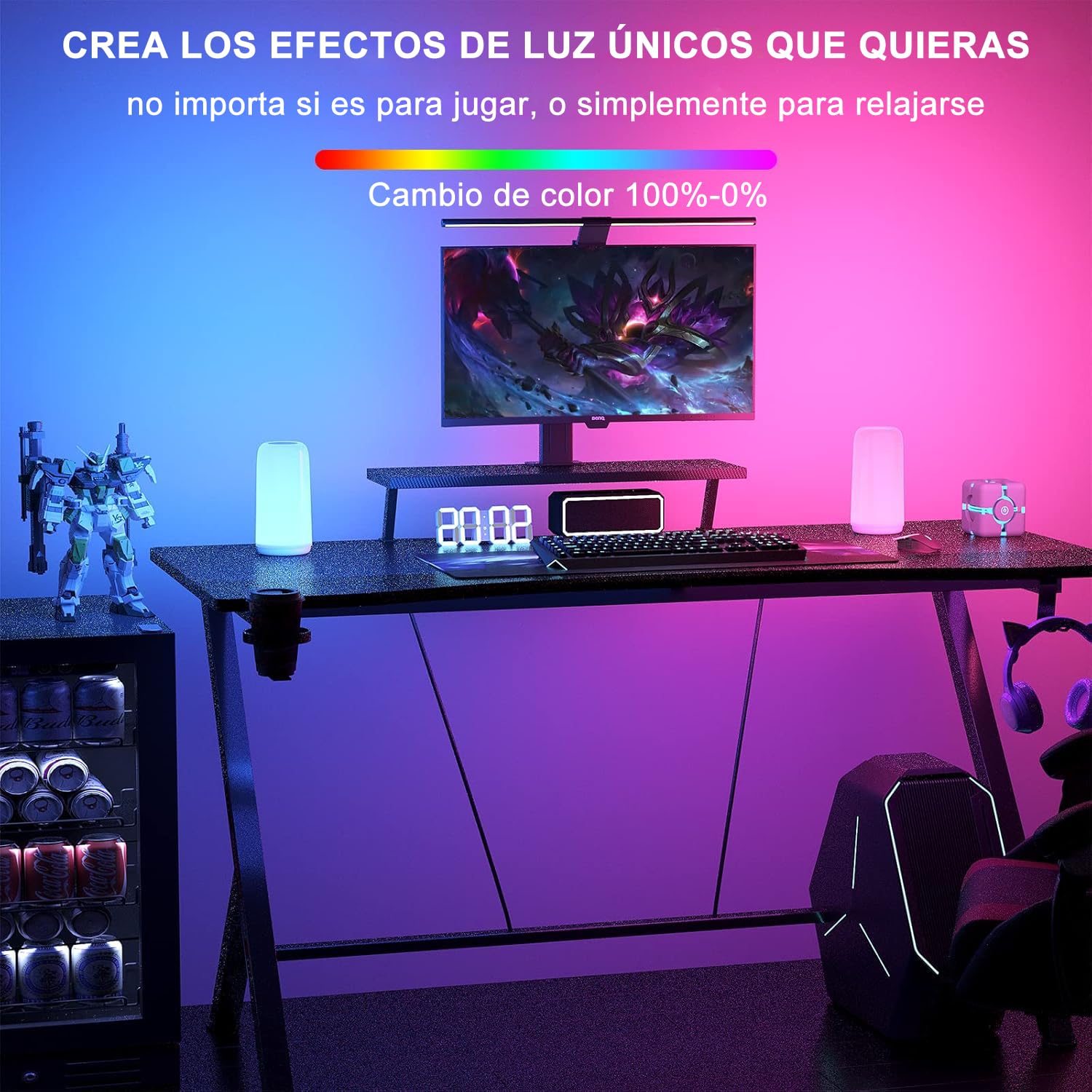 ROOTRO Lampe de Chevet Tactile RGB Polyvalente, Lampe de Table Dimmable avec 3 Modes Intensité d'Éclairage Design Épuré Lumière Douce sans Scintillement Parfaite Chambre Bureau Lampes de Table Cadeau