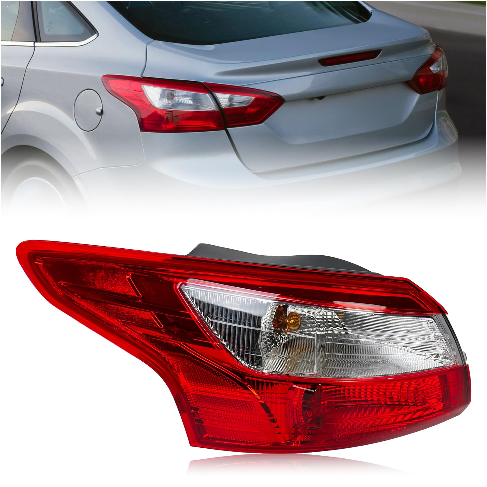 Left Tail Light For 2012 2013 2014 Ford Focus Sedan Rear Brake lamp w/Bulb
