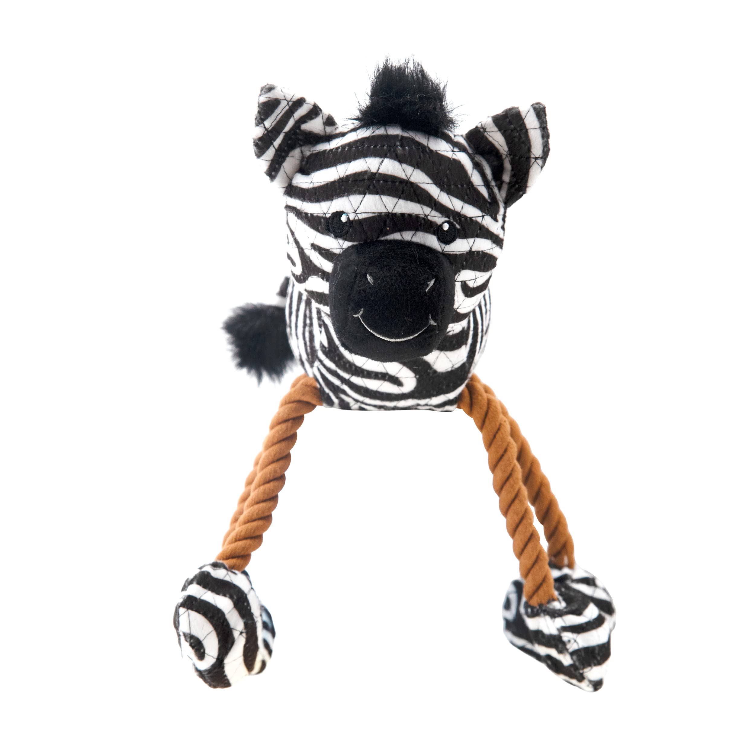 Charming Pet Outward Hound Dangle Dudes Zebra Plush Squeaky Dog Toy, Medium