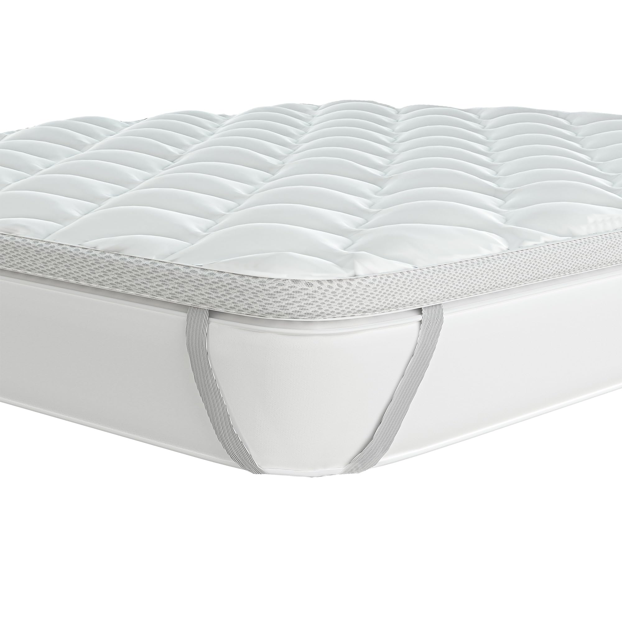 Topper DREAM imbottito e trapuntato, Coprimaterasso Letto Matrimoniale Maxi 180x200 cm, Imbottitura da 700g/m², con Elastici Angolari e soffietto da 8 cm - Lavabile in Lavatrice