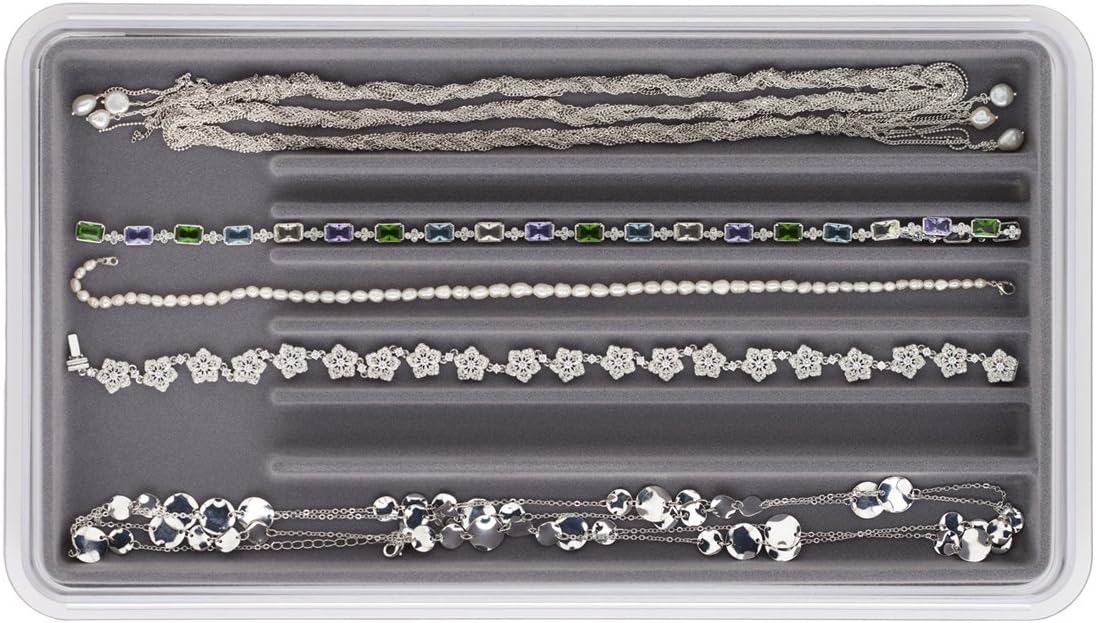 Neatnix Stax Jewelry Necklace Organizer Tray, Pearl Grey 16 x 9 x 1.5 inches : Clothing, Shoes & Jewelry