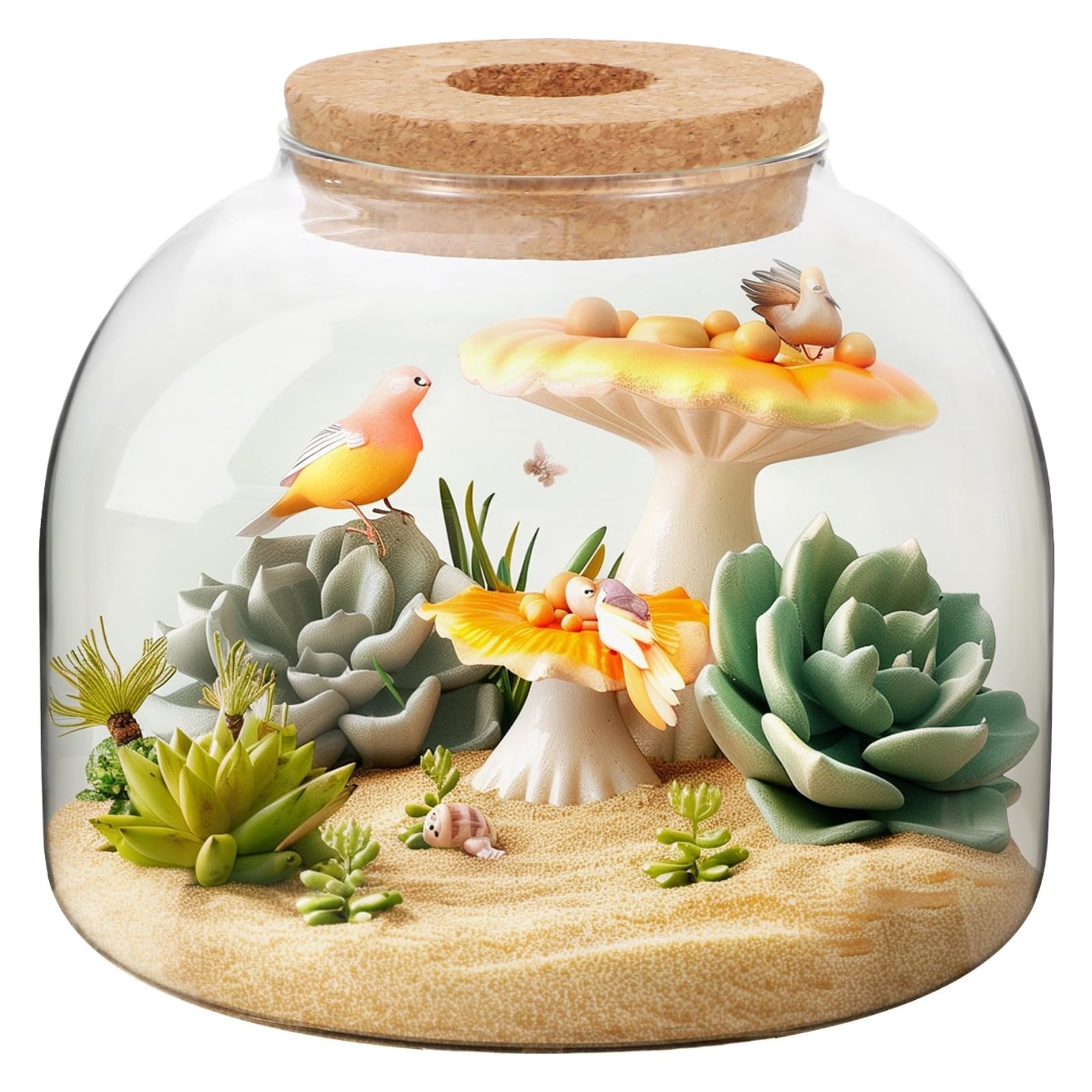 Vase décoratif rond en verre avec bouchon pour cadeau maison