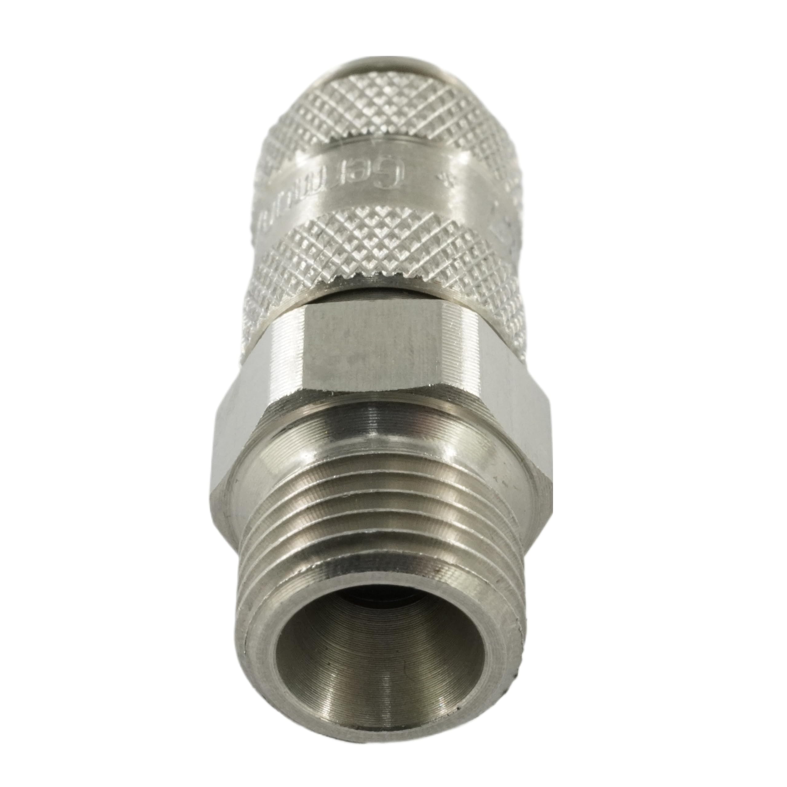 Druckluftkupplung NW 2,7 mit Außengewinde und Dichtungsring Micro-Kupplung Messing/vernickelt Edelstahl (Edelstahl - M5)