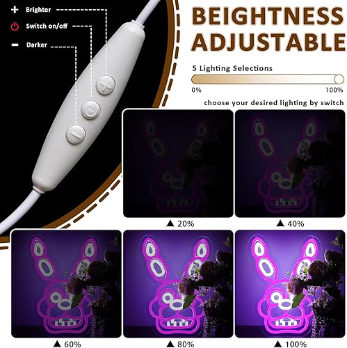 Miniatura 51 de Freddy - Letreros de neón para decoración de pared, luces LED de neón para dormitorio, cumpleaños, regalos de Navidad para niños, adaptador de Cinco