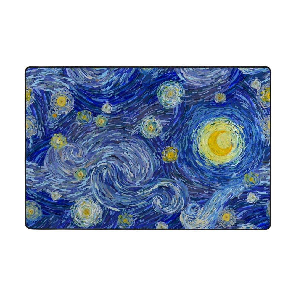 Tapis en velours RuChen ciel étoilé grand format 80x58 inch