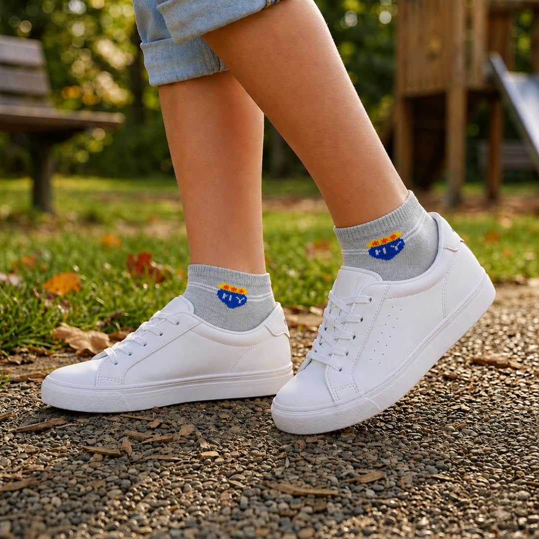 12 Pares - Calcetines Tobilleros Niño - Calcetines Niño - Calcetines Cortos Niño – Transpirables y hechos de Algodón