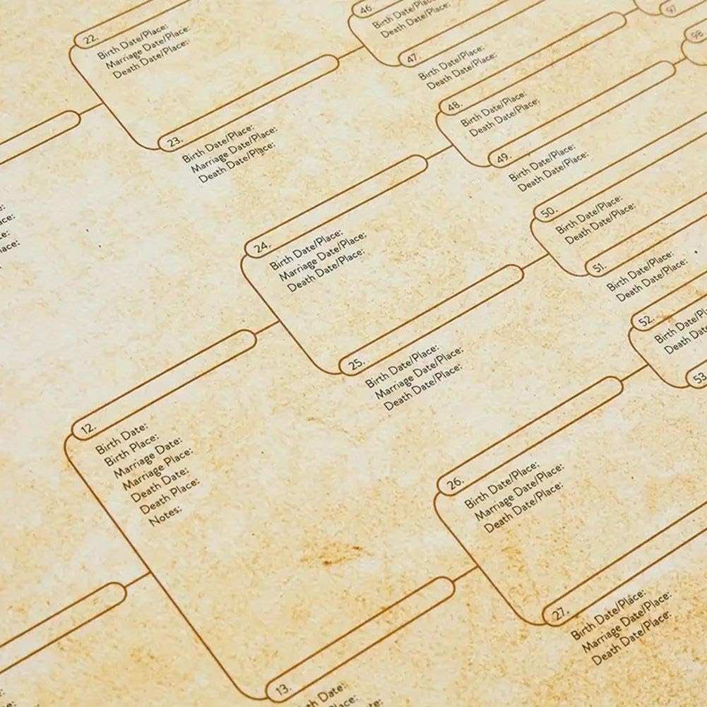 Wykres drzewa genealogicznego do wypełnienia, kompaktowy wykres rodowodowy 8 generacji, pusty wykres przodków do wypełnienia wykres genealogiczny, aby zbudować historię rodziny z dziećmi