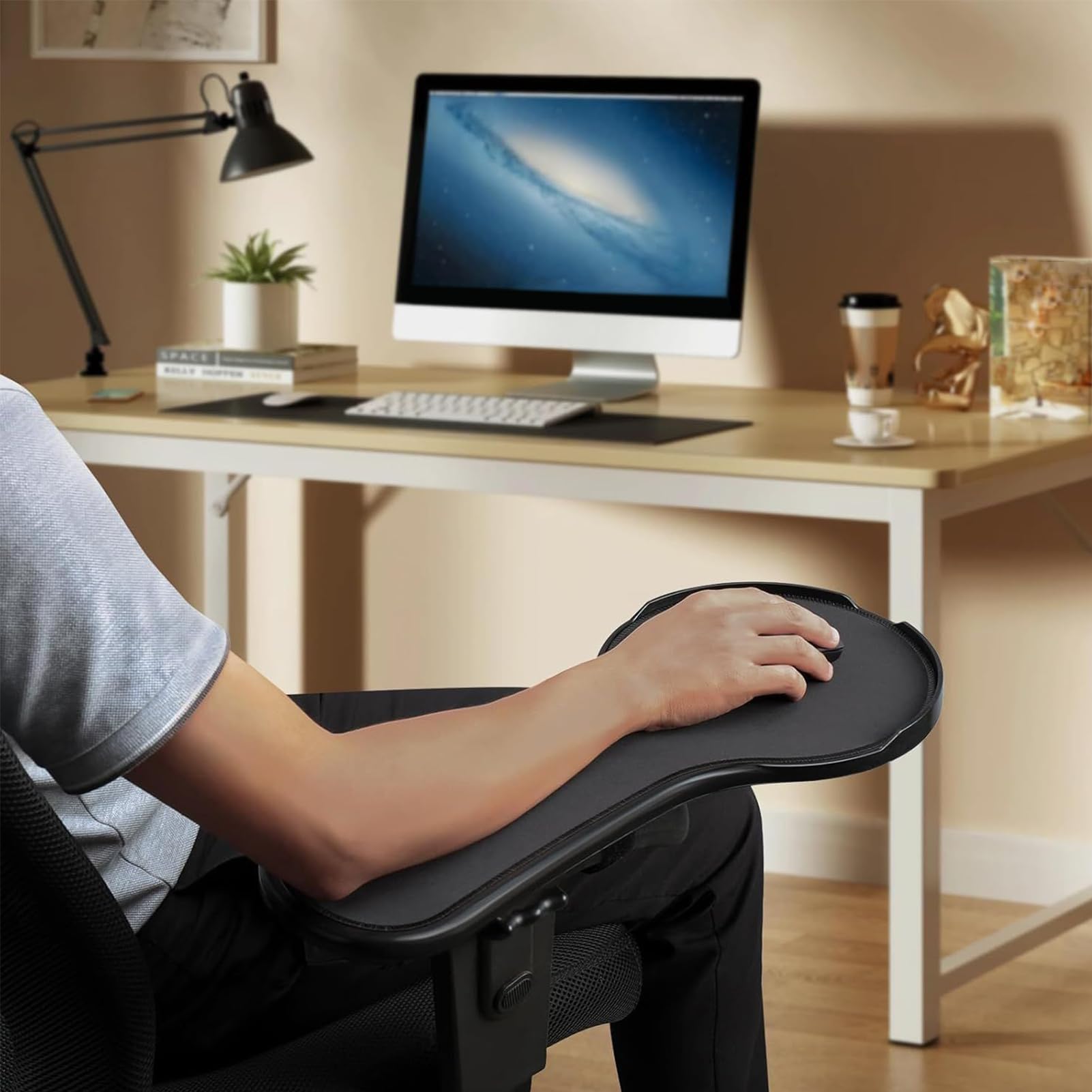 Extension d'accoudoir de bureau, support d'accoudoir de table – Design ergonomique pour fixation de chaise pour bureau, maison, appartement